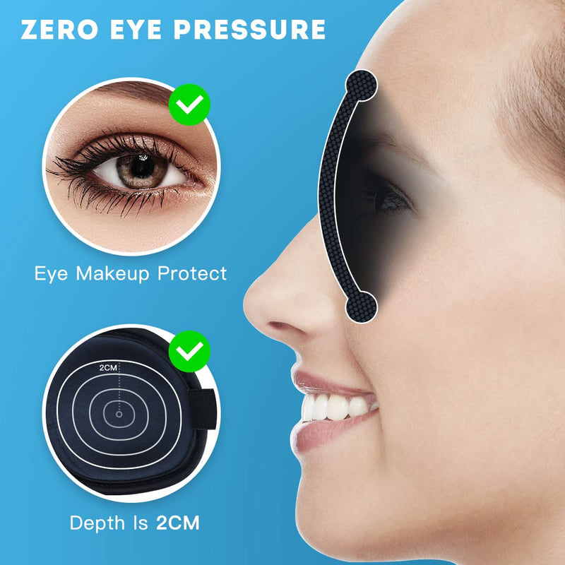 [Australia] - Sleep Mask For Women Men, Ultrathin Light Blocking Sleeping Mask, No Pressure On Eyes 3D Contoured Blindfold, Soft Comfort Eye Shade Cover for Travel/Naps/Yoga/Shift Work.（Black） Black 