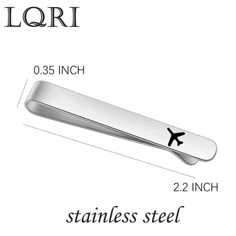 [Australia] - LQRI Airplane Tie Clip Airplane Jewelry Pilot Gift Fly Safe Tie Clip Aviation Gifts Pilot Tie Bar Gifts Traveling Long Distance Relationship Gift for Men 