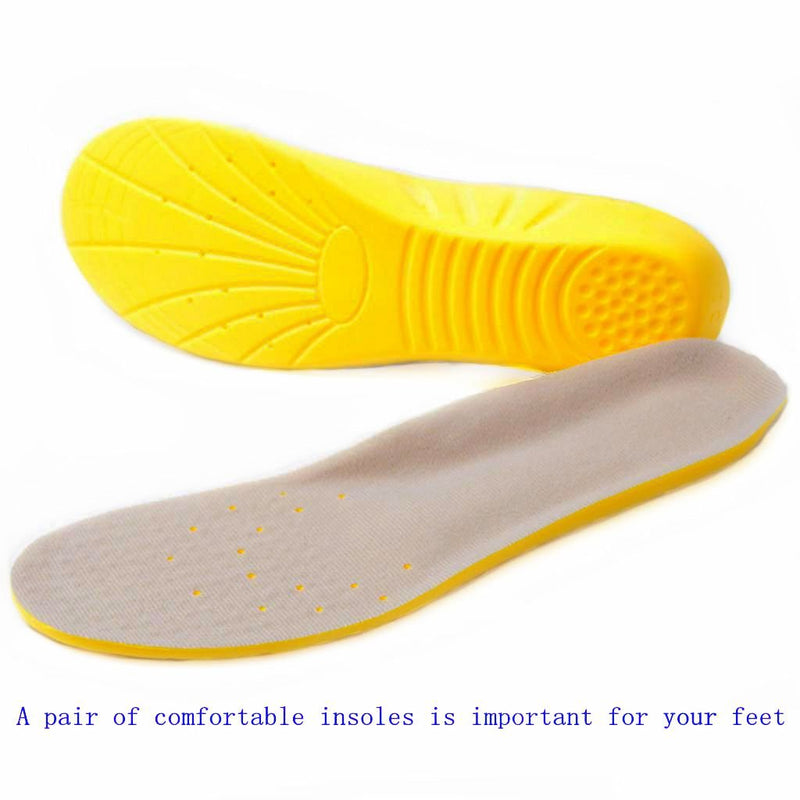 [Australia] - Shoe Insoles, Memory Foam Insoles, Providing Excellent Shock Absorption and Cushioning for Feet Relief, Comfortable Insoles for Men and Women for Everyday Use, L [US M: 8-12/W: 10-15] Yellow L [US M: 8-12/W: 10-15] 