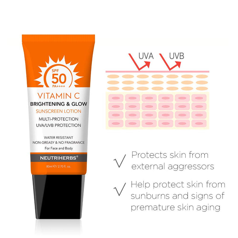 [Australia] - NEUTRIHERBS Sunscreen SPF 50 Face Body Lotion Sunblock Water Resistant with Multi-Protection Essence Vitamin E and Vitamin C SPF50 