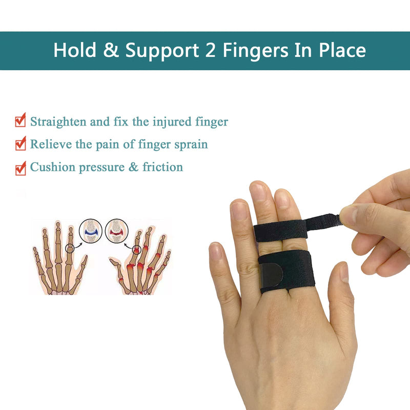 [Australia] - 14PCS Broken Finger Buddy Wraps for Arthritis Pain Injury, Non-Slip Buddy Loops For Finger Straps for Treating/Taping Sprained, Jammed, Fractured Fingers 14pcs-black 
