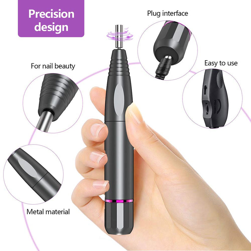 [Australia] - Electric Nail Drill, Portable Acrylic Nail Kit Machine, Nail File for Acrylic, Gel Nails, Manicure Pedicure Polishing Shape Tools Design for Home Salon Use grey 