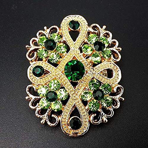 [Australia] - Lot 12pc Multi-Color Rhinestone Crystal Flower Brooches Pins 