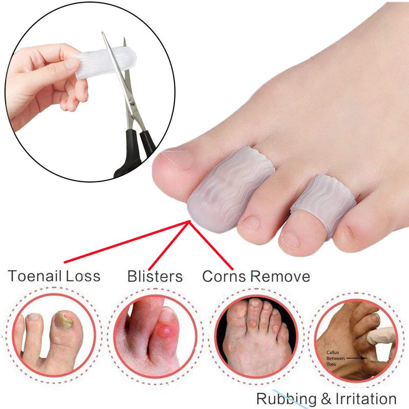 [Australia] - Mcvcoyh Finger Cots, 14 Pack Gel Finger Protector Finger Cots, Gel Finger Sleeves to Protect Fingertips, Hand Eczema Clear 14 Pack 