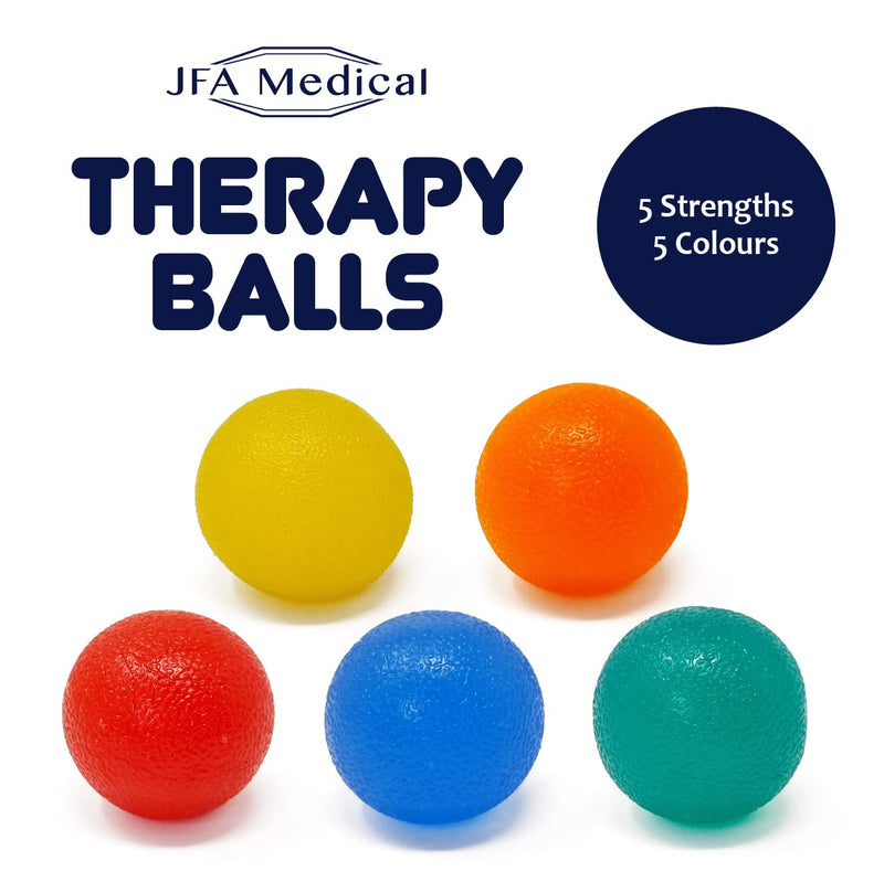 [Australia] - JFA Medical Hand Therapy Exercise Balls 5 Strengths - Extra Soft, Soft, Medium, Firm, Extra Firm 