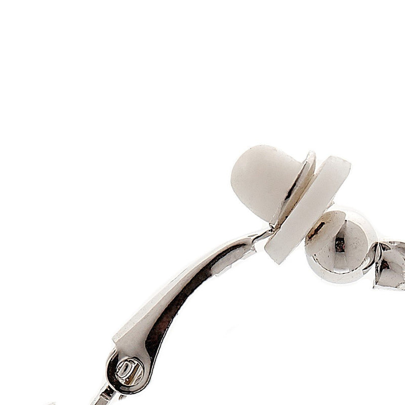 [Australia] - Clip On Earrings - Silver Plated Hoops With Clear Crystals - Karina S 