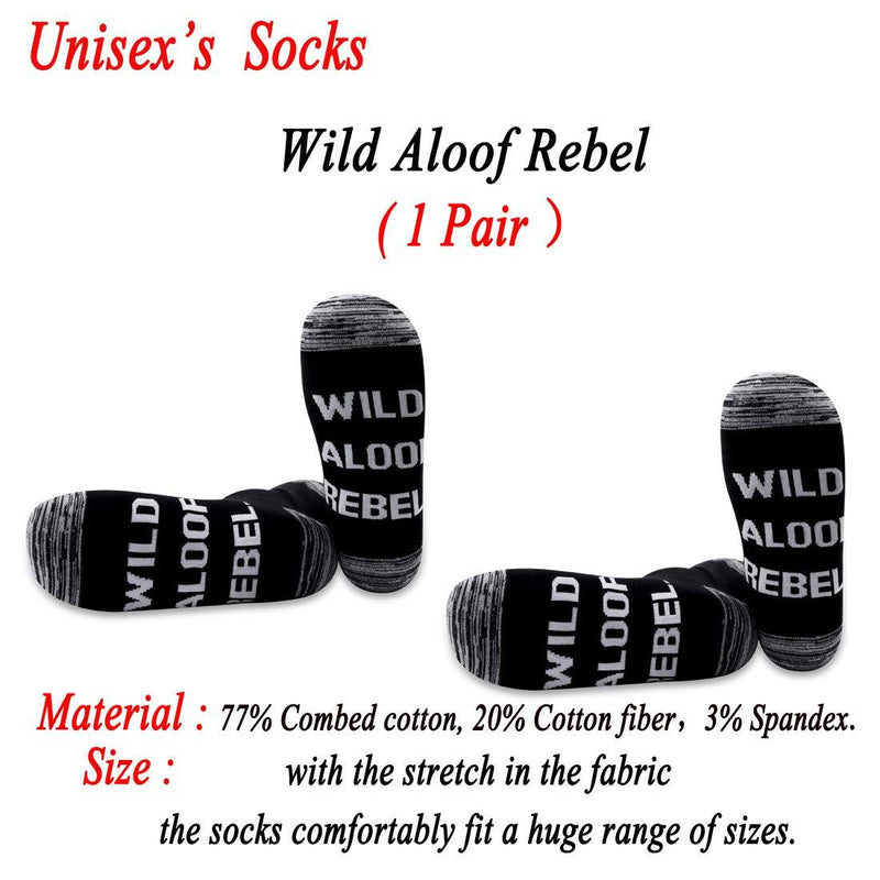 [Australia] - PYOUL 1 Pair Wild Aloof Rebel Socks Funny Socks Fan Gift Wild Aloof Rebel 1 Pair 