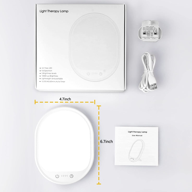 [Australia] - SAD Lamp, SAD Light Therapy Lamp, 10000 Lux Portable Daylight Lamp Sad Lamps for Depression with 3 Adjustable Brightness Levels, Touch Control, 4 Timer Settings 