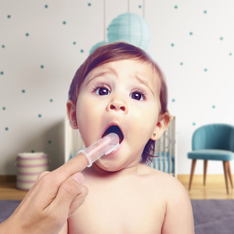 [Australia] - edealing Soft Safe Baby Toothbrush Kids Silicone Finger Toothbrush Gum Brush Clear Massage Pack Of 3 