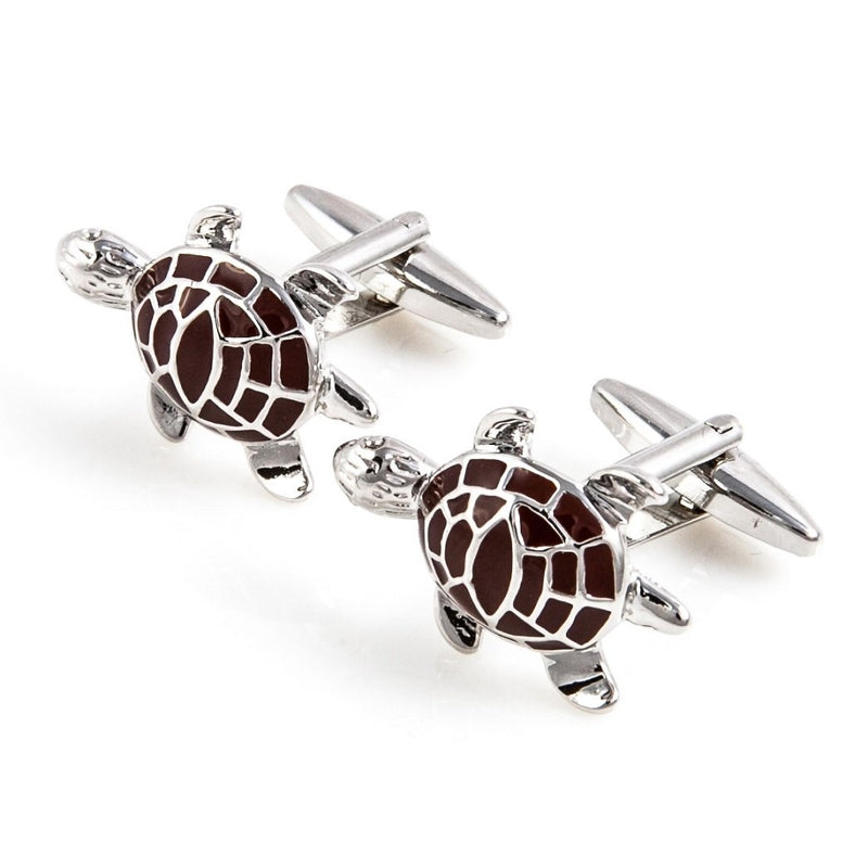 [Australia] - MRCUFF Turtle Tortoise 2 Pairs Cufflinks in a Presentation Gift Box & Polishing Cloth 