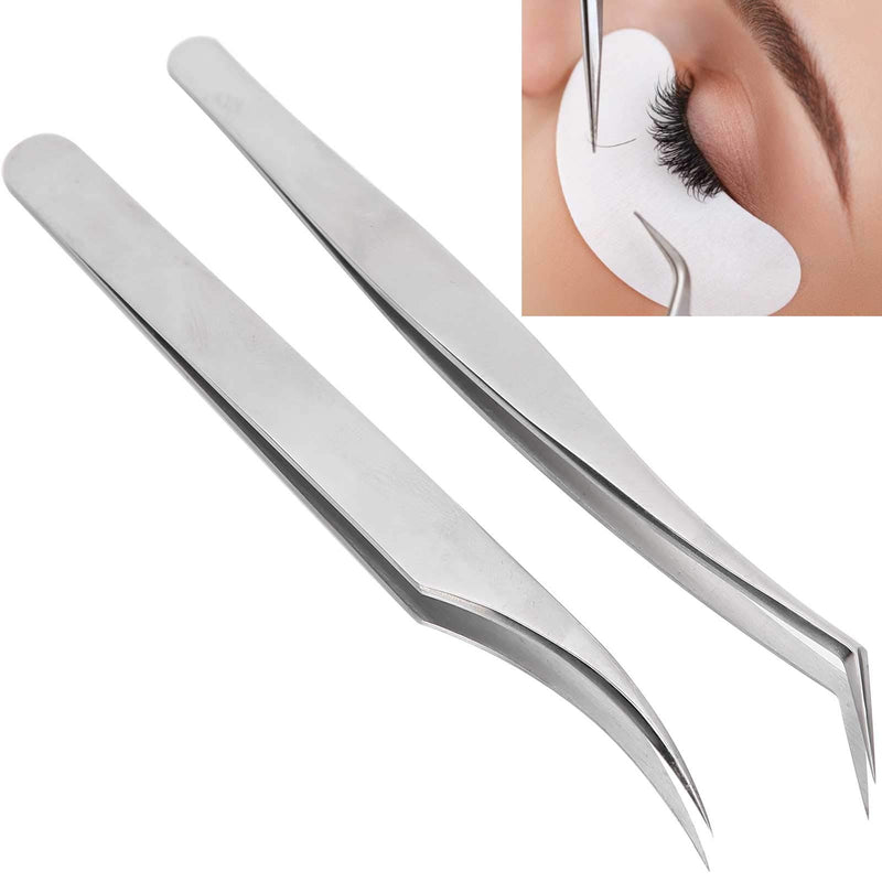 [Australia] - Eyelash Tweezers, Stainless Steel Anti-Skid Eyelash Grafting Tweezers, Durable for Easy To Handle Grafting, Splitting, Parting Individuals Eyelash Artists 