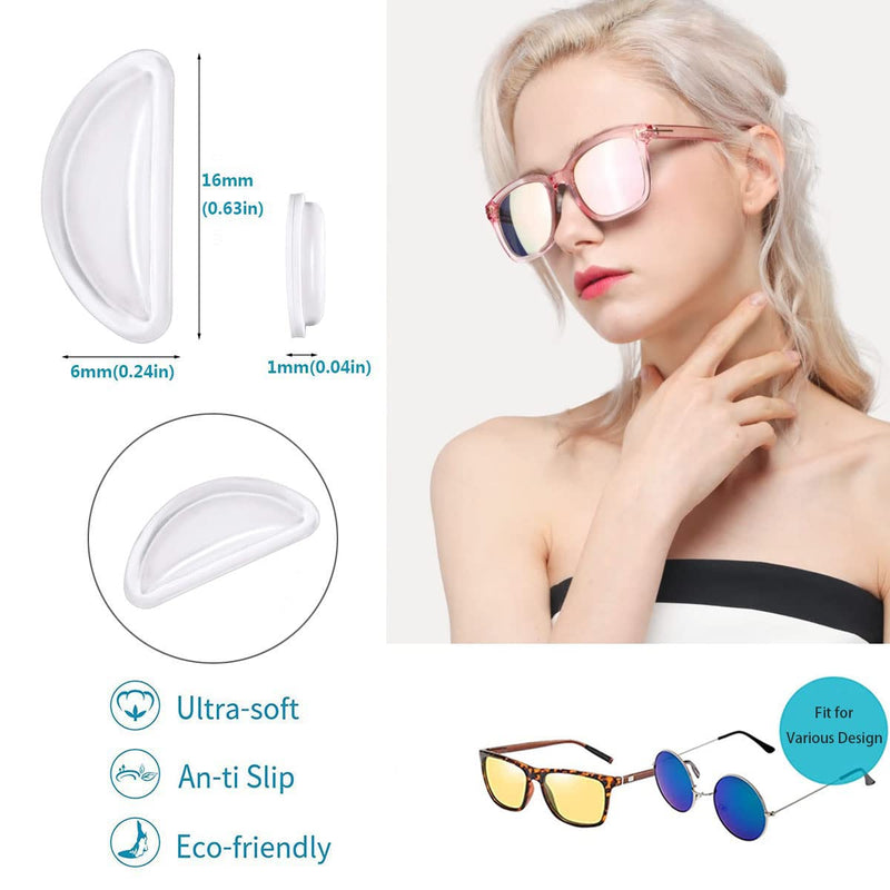 [Australia] - PIPJOY Eyeglass Nose Pads, Adhesive Anti-Slip Nose Pads, Soft Silicone Nose Pad Cushion for Glasses, Eyeglasses, Sunglasses (10 Clear Pairs) 10 Clear Pairs 