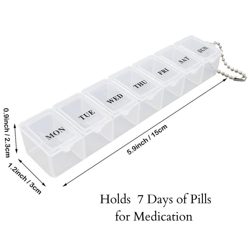[Australia] - WHALESALE 7 Day Pill Box Organizer Portable Pop Open Weekly Tablet Storage Box Case for Travel Work- Once a Day (Clear), White 