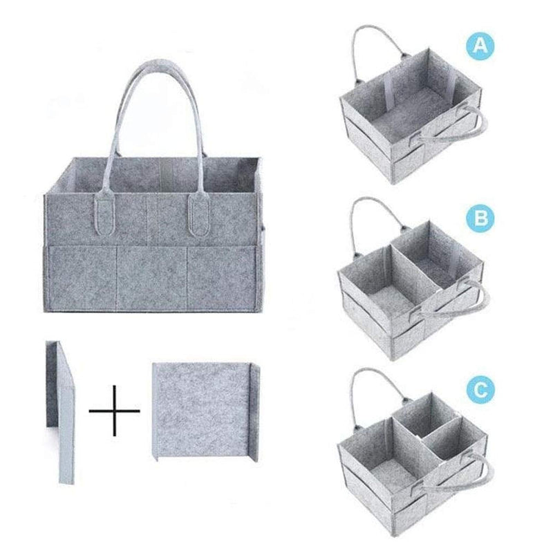 [Australia] - Diaper Caddy Organiser Portable Felt Diaper Nappy Toys Storage Bag Nursery Storage Bin Nappy Changing Organiser for Mom Newborn Kids 