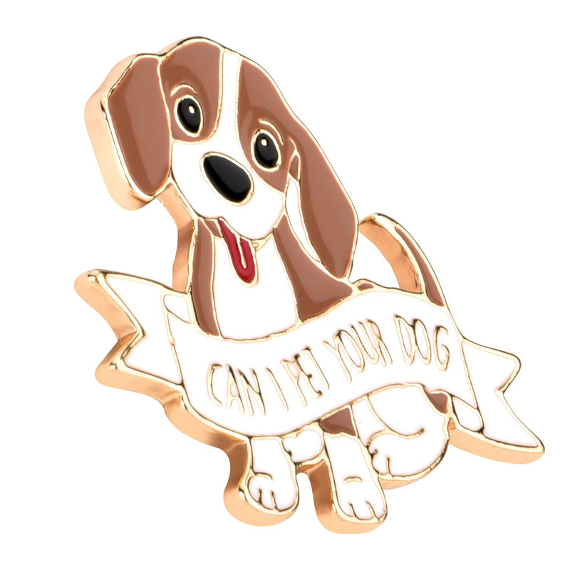 [Australia] - Avamie Can I Pet Your Dog Cute Dog Enamel Lapel Pin 