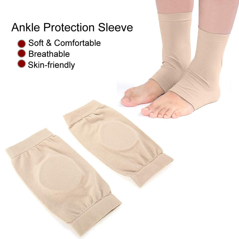 [Australia] - Soft Elastic Ankle Protection Sleeve Silicone Protective Pad Breathable Foot Heel Crack Sock Ankle Bone Protection Socks for Boots, Skates, Splints 