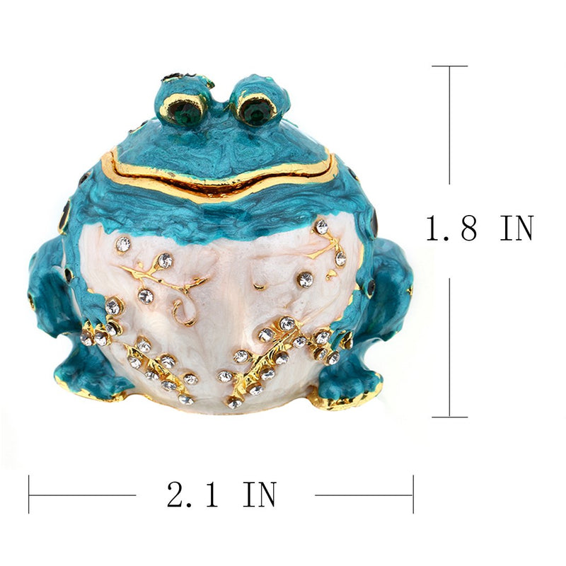 [Australia] - YUFENG Frog Figurines Trinket Box Hand-Pinted Keepsake Box Ring Jewelry Storage Holder Figurine Collectible 