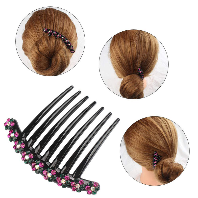 [Australia] - 4PCS Rhinestone Hair Comb Plastic Teeth Hair side Combs non-slip comfortable Hair Clips Pins Claw Rhinestone Hair Accessories for Women Girls 