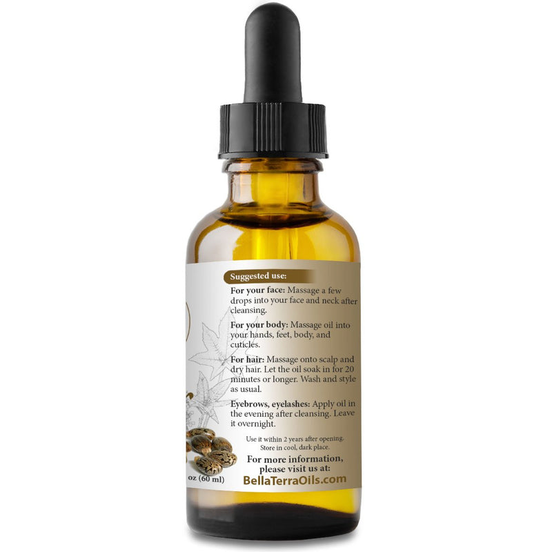 [Australia] - NEW Castor Oil. 2oz. Cold-pressed. Refined. Organic. 100% Pure. Non-toxic. Hexane-free. Soothes Skin and Promotes Hair Growth. Natural Moisturizer. For Hair, Face, Body, Eyebrow, Eyelashes, Nails. 