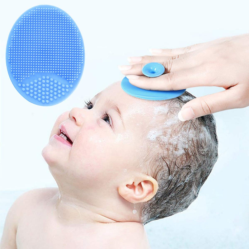 [Australia] - Baby Bath Brush, Baby Cradle Cap Brush, Silicone Massage Brush, Silicone Scrubbers Exfoliator Brush | The SkinSoother Baby Essential for Dry Skin, Cradle Cap and Eczema 2 Pack (Blue & Green) Blue & Green 