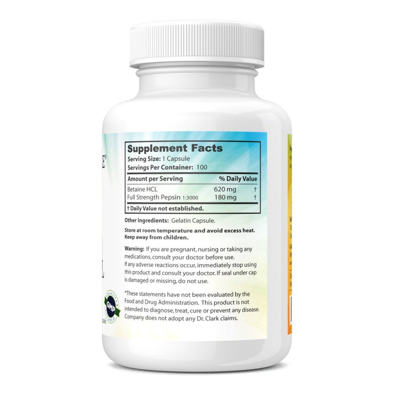 [Australia] - Dr. Clark Betaine HCL Supplement with Pepsin, 800mg, 100 Capsules 