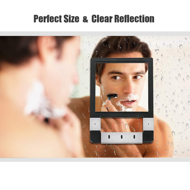 [Australia] - DEATTI Large Hand Mirror Unbreakable with Silicone Handle for Salon or Barber Shops, Black 