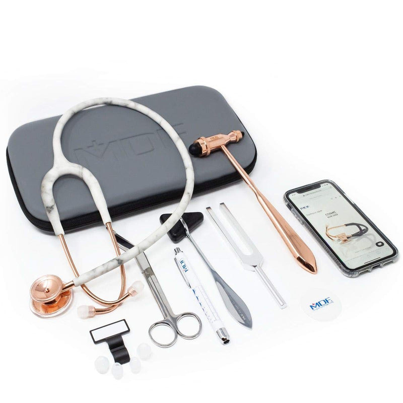 [Australia] - MDF Stethoscope Hard Travel Carrying Case with Mesh Pocket, Medium Size, Fits MD One and Acoustica Stethoscopes, Reflex Hammers, Sphygmomanometers, Penlights, Doctor & Nurse Accessories (MDFSCM12) 