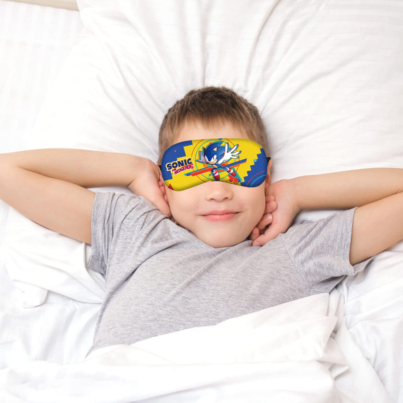 [Australia] - 2 pcs Sonic Eye Mask ATVOYO-Sonic Hedgehog Eye Mask 3D Printed Cartoon Eye Mask with Elastic Strap Soft Fluffy Sleep Hood Boys Girls Children Sleep Travel Eye Mask 