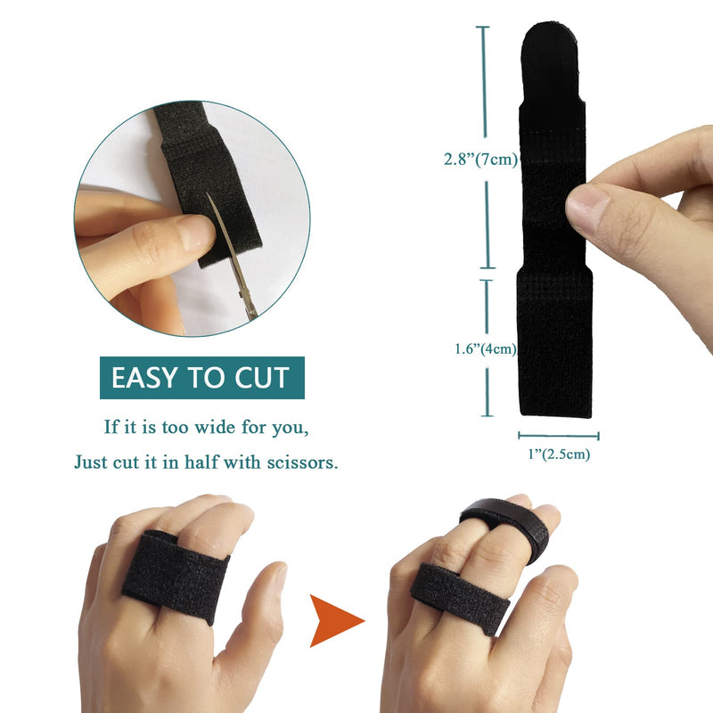 [Australia] - 14PCS Broken Finger Buddy Wraps for Arthritis Pain Injury, Non-Slip Buddy Loops For Finger Straps for Treating/Taping Sprained, Jammed, Fractured Fingers 14pcs-black 