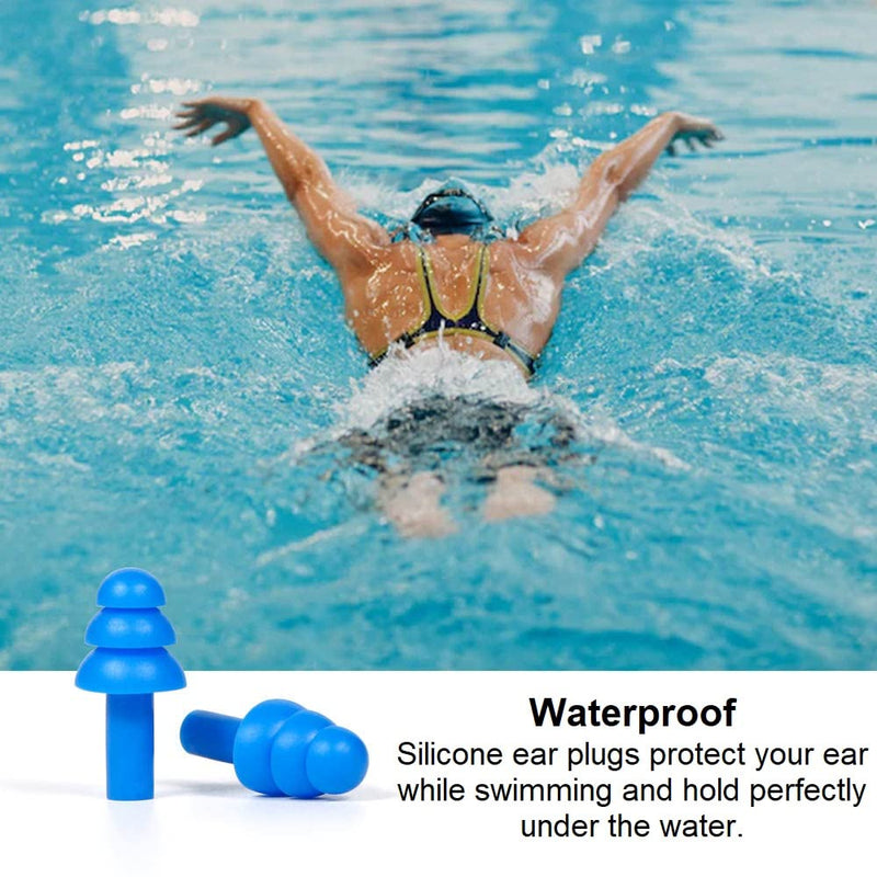 [Australia] - 50 Pair Silicone Ear Plugs in Plastic Cases NRR 28dB Soft Reusable Washable Comfortable for Swimming Adults Earplugs Water Shower Surfing Sports 50 Pair (Pack of 1) 