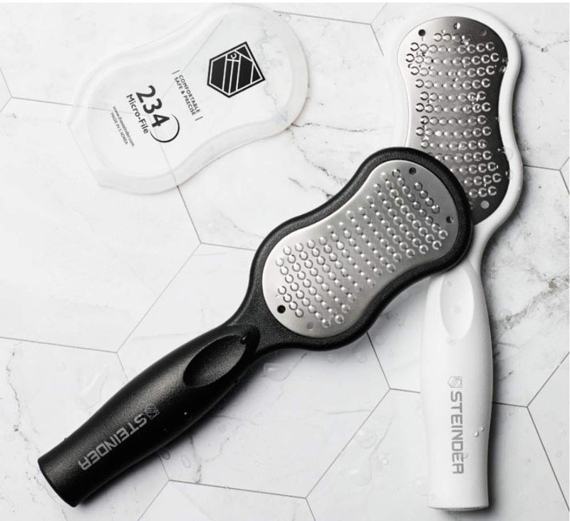 [Australia] - Steinder Foot File, Feet Scrubber for Hard Skin, Heel Scraper Dry Skin, Rough Skin Remover for Feet, Foot Pedicture Kit, Foot Rasp - Black 