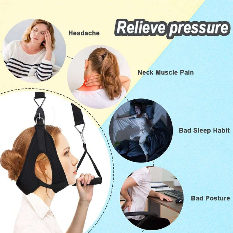 [Australia] - Cervical Neck Traction Hammock Device, Over Door Spine Exerciser Support Brace Posture Corrector for Relief Head Shoulder Pain 
