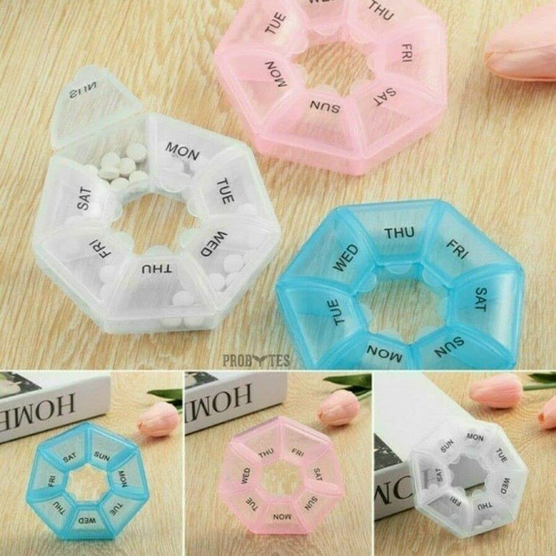 [Australia] - Weekly Pill Organizer, 7 Day Pill Box Organizer Medicine Box Tablet Dispenser Organiser Storage Case Portable Travel Pill Box Travel Medicine Organizer (Pink) Pink 