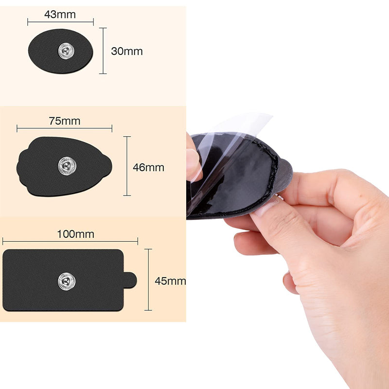 [Australia] - Belifu TENS Unit Electrode Pads Reusable Self-Adhesive Replacement Massage Pads Latex Free, Standard Connection Snap on 3.5mm Cable for Tens EMS Massager 