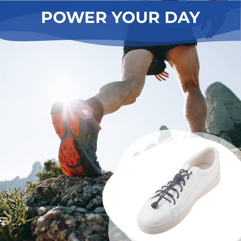 [Australia] - EVEREST FITNESS Elastic Laces Sports No Tie Shoe Laces Adjustable With Quick Release Fasteners For Kids, Adults, Running, Cycling & Exercise Grey 