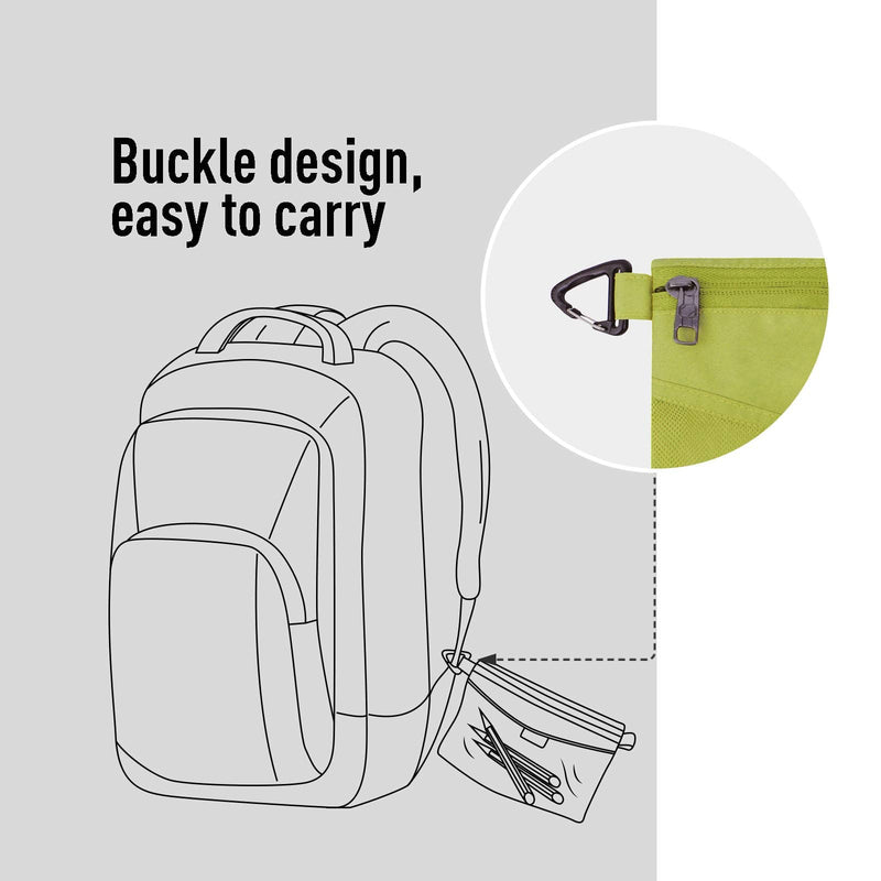 [Australia] - pack all Water-Resistant Material Zipper Pouch, Mesh Zipper Bags for Storage, Travel, Office (Green, Large) L Green 