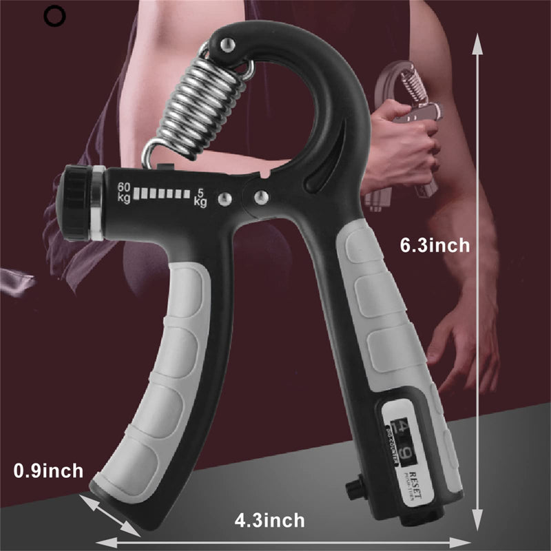 [Australia] - Hand Grip Strength Trainer, Forearm Exerciser,Adjustable Resistance 22-132Lbs (10-60kg),Non-Slip Gripper, for Athletes to Muscle Building and Injury Recovery 