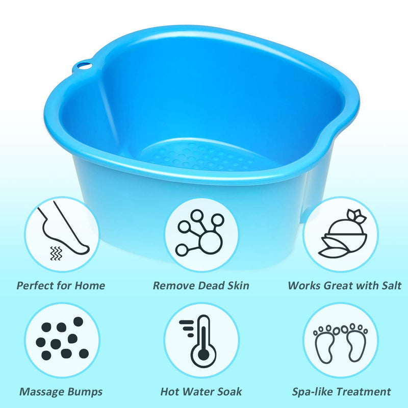 [Australia] - MitButy Large Foot Bath Spa Bowl for Home Use - Sturdy Plastic Foot Soak Basin for Pedicure, Relax, Detox and Massage - Foot Tub Get Rid of Callus, Cuticles, Dead Skin - Fits All Size 