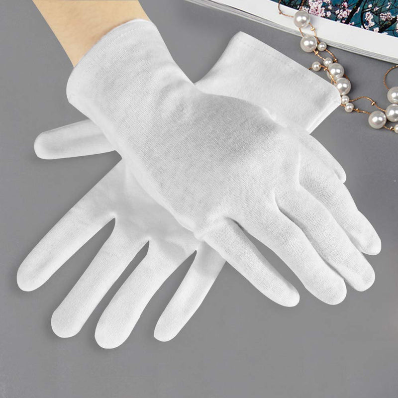 [Australia] - 4 Pairs Moisturising Gloves and 4 Pairs Socks Nabance Moisturising Cotton Gloves Moisture Socks White Hand Gloves for Dry Hands Skin Care and Foot Spa(8 pairs/16pcs) 16 Count (Pack of 1) 