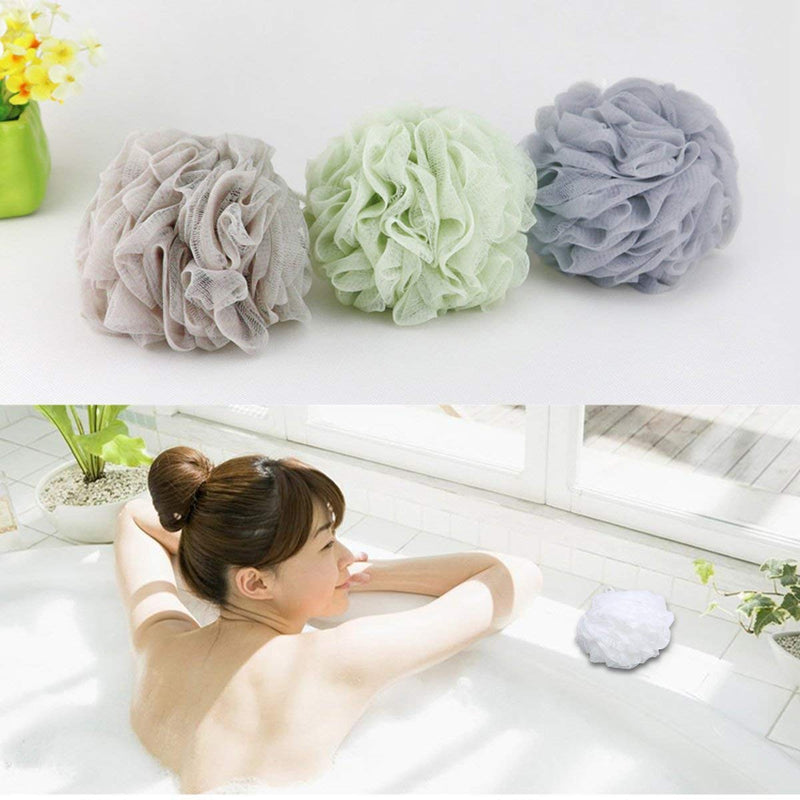 [Australia] - Bath Shower Sponge Loofahs (60g/pcs) Mesh Pouf Shower Ball, Mesh Bath and Shower Sponge Pack of 4 Aqua 4 Count (Pack of 1) 