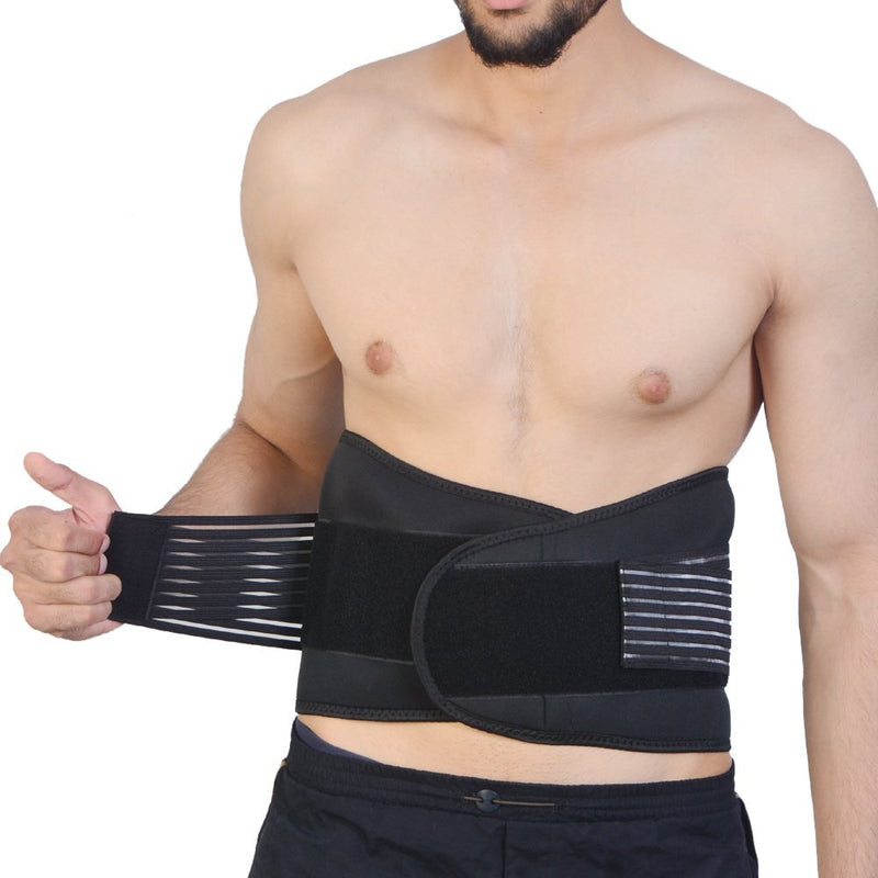 [Australia] - Body and Base TM, Adjustable Neoprene Double Pull Lumbar Support Lower Back Belt Brace Pain Relief (Small (22-27 inches)) S (Pack of 1) 