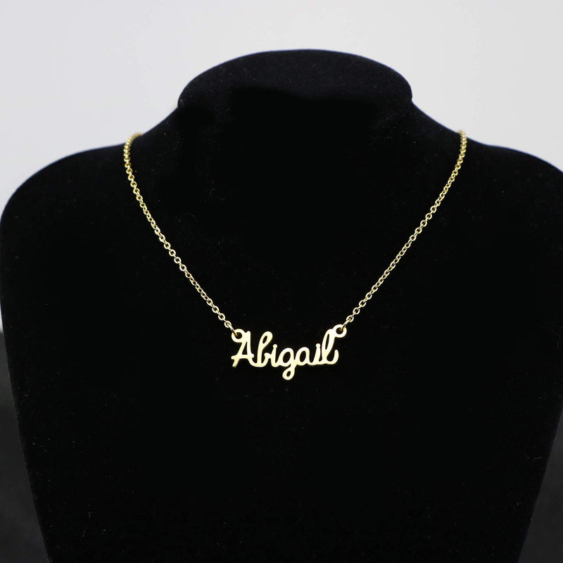 [Australia] - Awegift Personalized Name Necklace 18K Gold Plated New Mom Bridesmaid Gift Jewelry for Women Abigail 