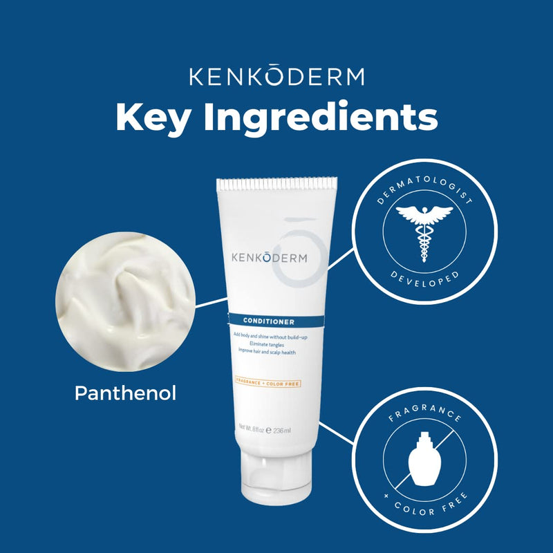 [Australia] - Kenkoderm Conditioner for Sensitive Hair and Skin - 8 oz | 1 Tube | Dermatologist Developed | Fragrance + Color Free 8 Fl Oz (Pack of 1) 