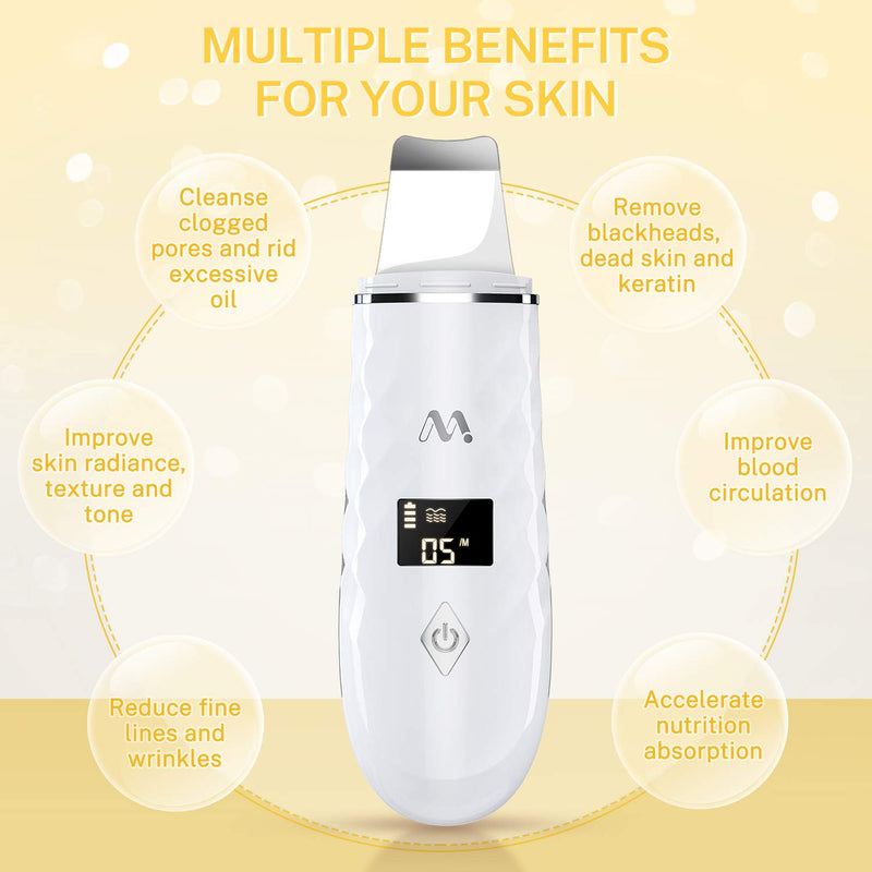 [Australia] - Misiki Skin Scrubber, Skin Spatula, Facial Deep Cleansing and Blackhead Remover Comedone Extractor, Facial Skin Scrubber, Pore Cleanser & USB Charger, Facial Lifting Tool 