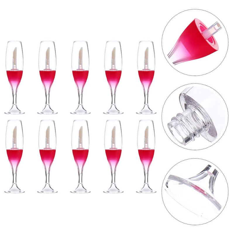 [Australia] - Beaupretty 10pcs Empty Lip Gloss Bottles Wine Glass Lip Gloss Tube Refillable Cosmetic Containers Lip Gloss Tubes For Women Girls DIY Cosmetics (Red) Red 