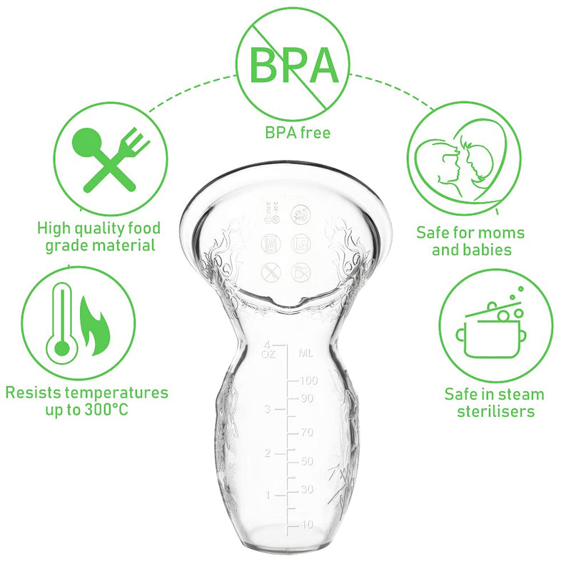 [Australia] - Haakaa Manual Breast Pumps Silicone Breastpump Breastfeeding Pump Milk Pump 100% Food Grade Silicone (4oz/100ml Without Lid) 1 Count (Pack of 1) 