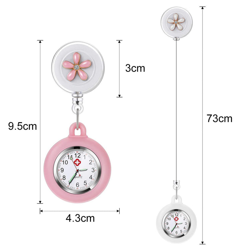 [Australia] - Nurse Fob Watch, Vintoney Retractable Clip-on Hanging Lapel Nurse Watch with Silicone Cover Brooch Badge Reel Retractable Digital Watch for Nurses Doctors 2pcs 