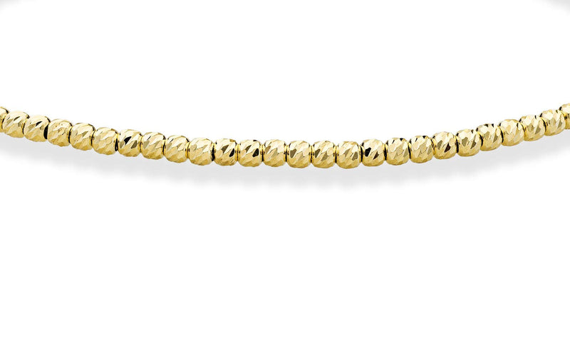 [Australia] - Miabella 925 Sterling Silver Diamond-Cut 2.5mm Bead Ball Chain Bracelet for Women Teen Girls 6.5, 7, 8 Inch Choice of 18K Gold Plated or Silver 6.5 Inches yellow-gold-plated-silver 