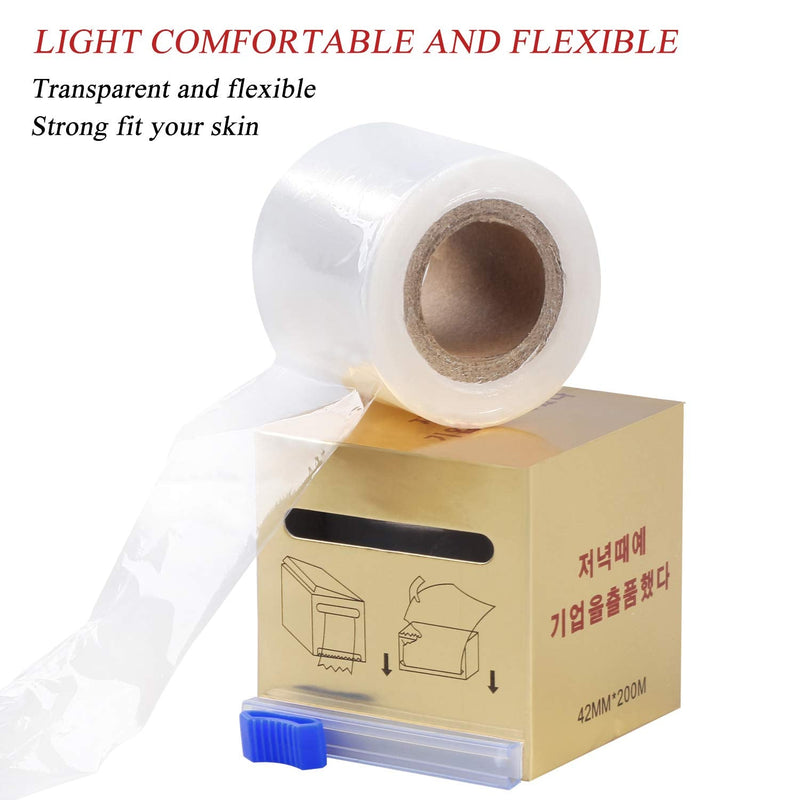 [Australia] - 2 Packs Preservative Film Disposable Eyebrow Tattoo Plastic Wrap with Microblading For Professional Eyebrow Lips Permanent Make Up Supplies Wrap Cover Tape Roll 