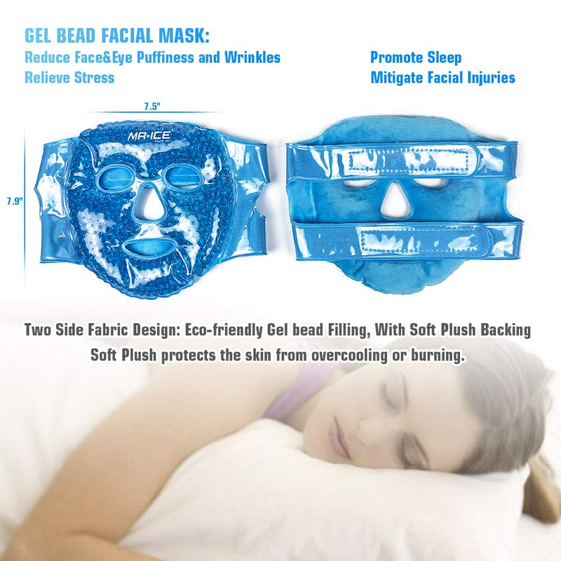 [Australia] - Face Ice Pack for Injuries Cooling Face Mask & Cooling Eye Mask Set, Reusable Gel Hot Cold Compress Ice Pack for Face Swelling & Puffy Eyes & Stress Relief & Migraines & Relaxation 